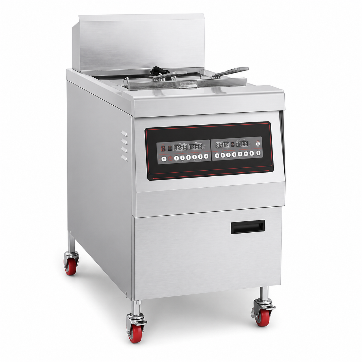 Computer Control Electric Open Fryer with Oil Filter (Single Vat, 2 Basket)