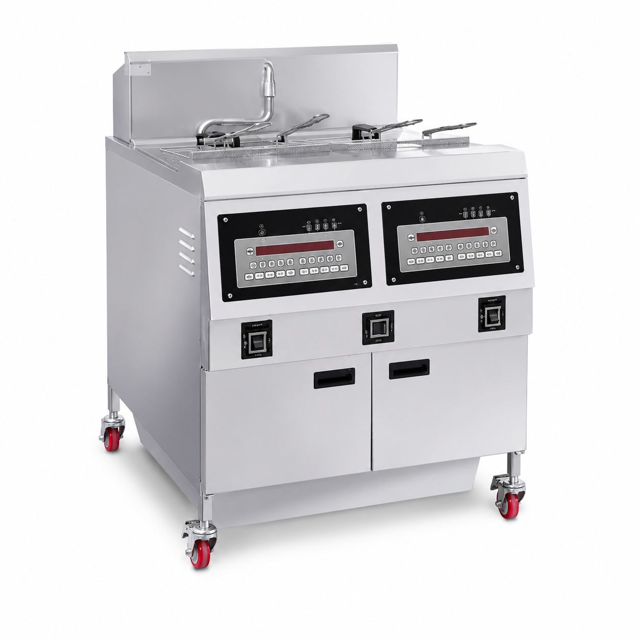 Computer Control Electric Open Fryer with Oil Filter (Double Vat, 4 Basket)