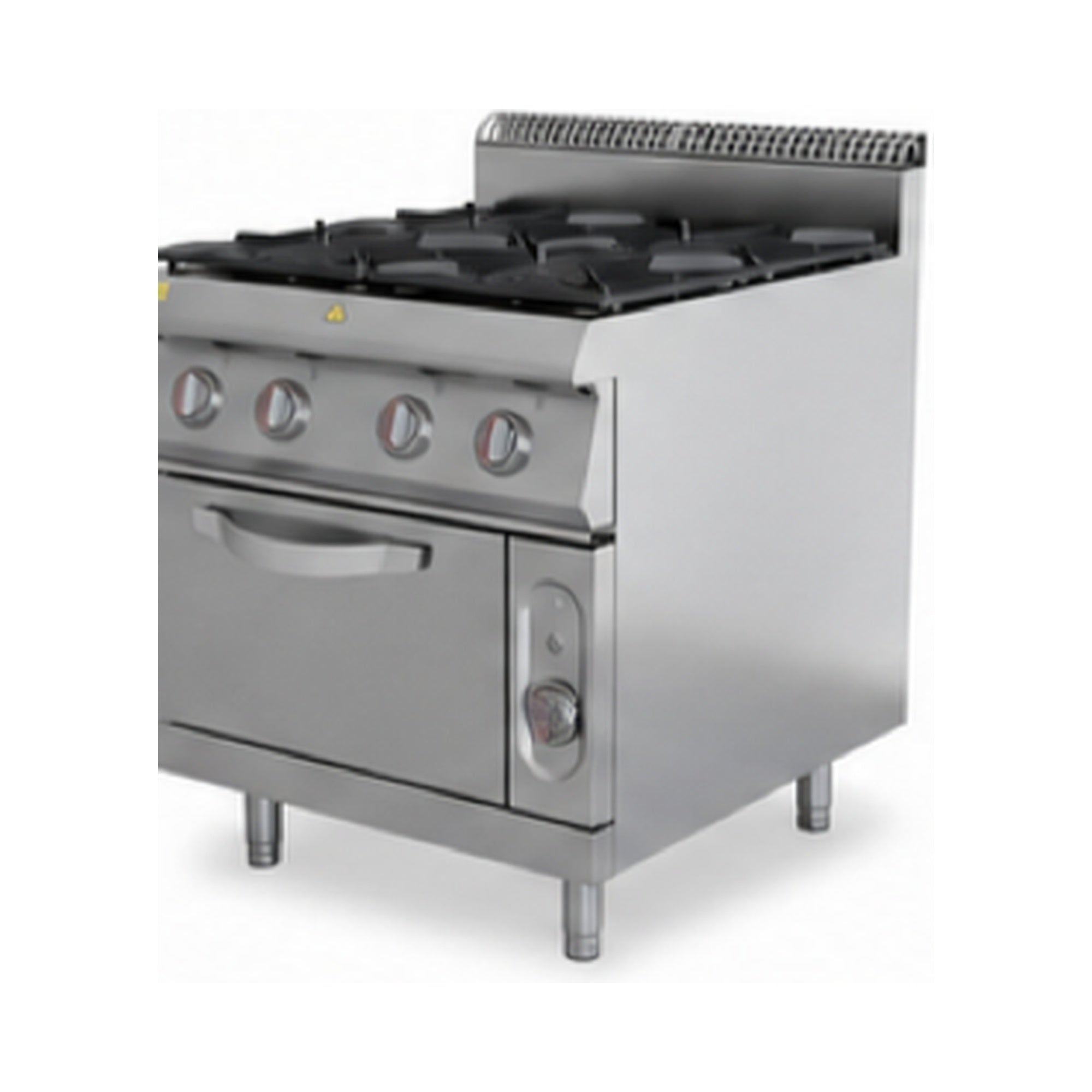 Gas-fired 4-burner Clay Pot Stove with Bottom Oven